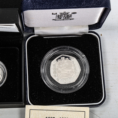 1135 - A group of modern proof silver coins, comprising UK Cities £1 proof, Cardiff 2011, Belfast 2010 and ... 