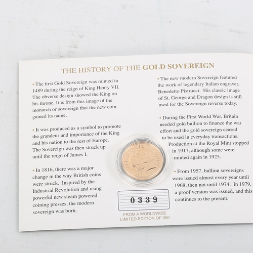 1138 - 2007 gold sovereign, limited edition Westminster Collection, 7.99g