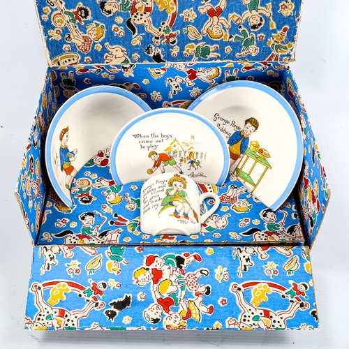 1163 - PEGGY GIBBONS for MID WINTER - Georgie Porgie 4-piece nursery set, in original box