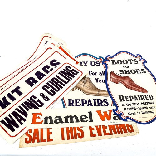 1215 - A collection of Vintage hardware store printed signs