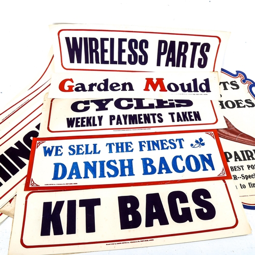 1215 - A collection of Vintage hardware store printed signs