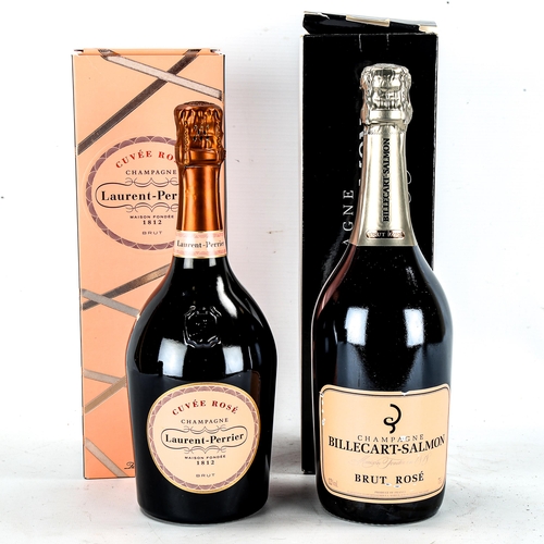 1222 - 2 bottles of Rose Champagne, Laurent Perrier Cuvee Rose and Billecart-Salmon Brut Rose, both boxed