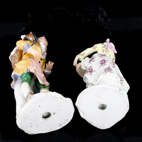 1232 - A pair of Meissen porcelain figures of tradesmen, height 23cm