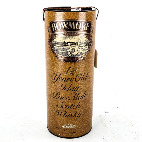 1235 - Bowmore 12 Year Old Islay Pure Malt Scotch Whisky, 1980's bottling, 1 litre, 43% vol