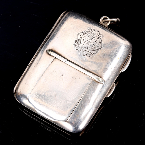 223 - An Edwardian novelty silver combination stamp sovereign and Vesta case, by Samuel M Levi, hallmarks ... 