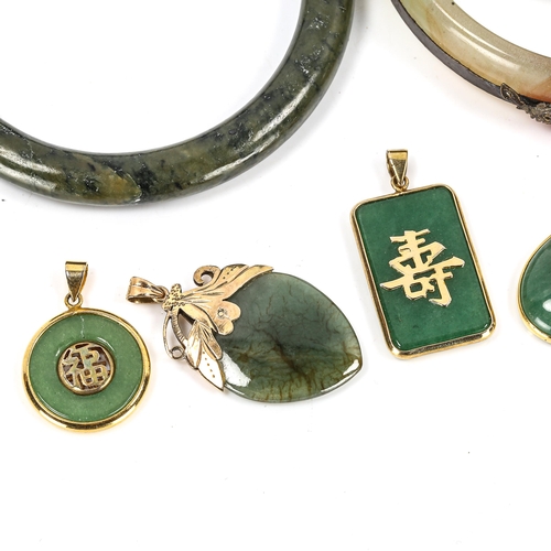 247 - **WITHDRAWN**Various Chinese jade, including pendants bangles and ring (7)