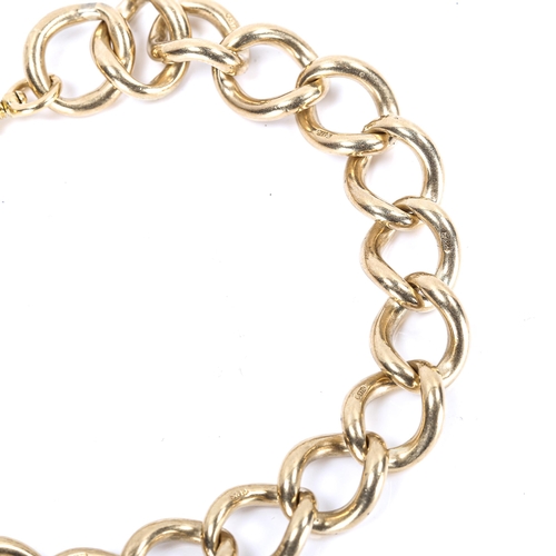 267 - A heavy 9ct gold curb link bracelet, maker's marks S and K, hallmarks London 1967, bracelet length 2... 