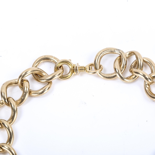 267 - A heavy 9ct gold curb link bracelet, maker's marks S and K, hallmarks London 1967, bracelet length 2... 