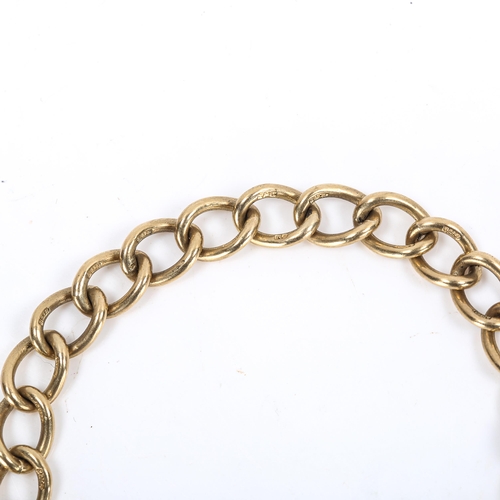 273 - A 9ct gold curb link bracelet with heart padlock, hallmarks Birmingham 1967, bracelet length 18cm, 1... 