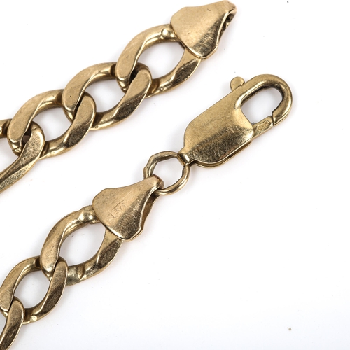 277 - A 9ct gold figaro link chain bracelet, length 25cm, 18.1g