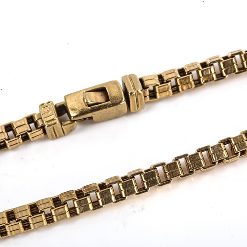 278 - A 9ct gold box link chain bracelet, length 19cm, 8.9g