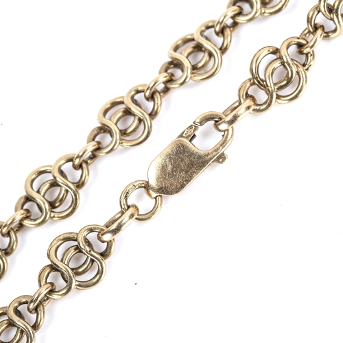 280 - A 9ct gold fancy link chain bracelet, length 20cm, 10.4g