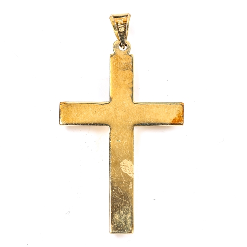 322 - A Continental 18ct gold crucifix pendant, overall height 41.5mm, 3.2g