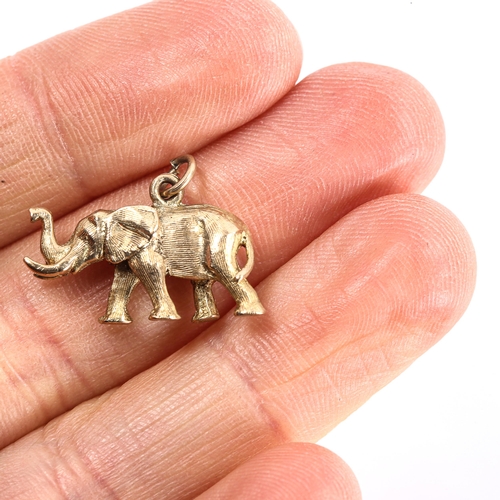 324 - A mid-20th century 9ct gold figural elephant charm/pendant, hallmarks London 1964, length 20mm, 4.1g