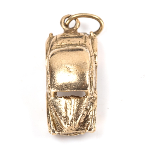 327 - A mid-20th century 9ct gold Classic car charm/pendant, hallmarks Birmingham 1967, length 20.5mm, 3.6... 