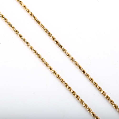 345 - An 18ct gold rope twist chain necklace, length 50cm, 8.7g