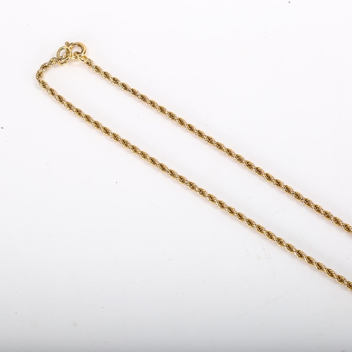 345 - An 18ct gold rope twist chain necklace, length 50cm, 8.7g