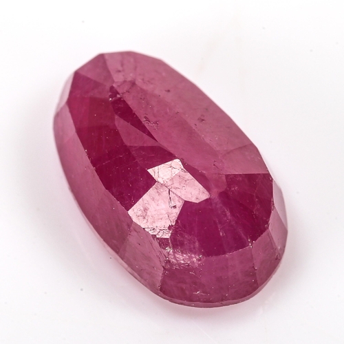 352 - 3.10ct unmounted oval mixed-cut ruby, 10.22mm x 6.35mm x 4.63mm, 0.62g, with GJSPC Gemstone Report