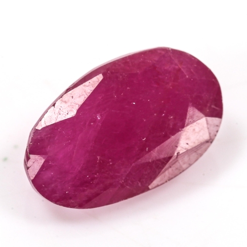 352 - 3.10ct unmounted oval mixed-cut ruby, 10.22mm x 6.35mm x 4.63mm, 0.62g, with GJSPC Gemstone Report