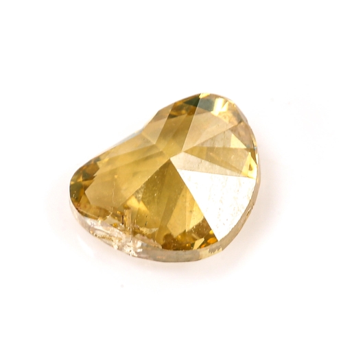 356 - 1ct unmounted heart-cut fancy brownish orange diamond, 6.76mm x 5.26mm x 3.27mm, clarity approx SI2,... 