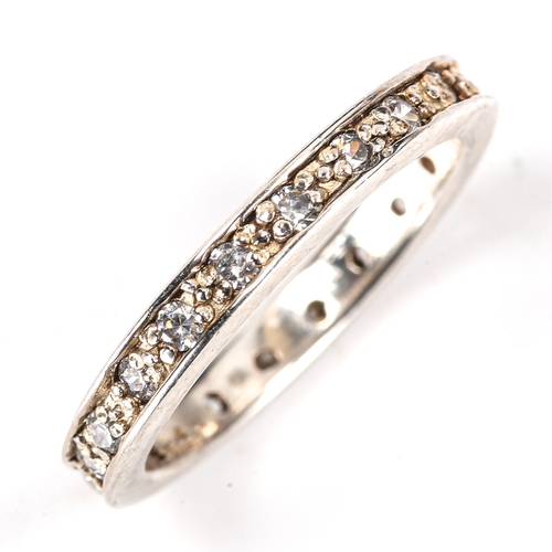 373 - A modern 18ct gold diamond eternity ring, set with modern round brilliant-cut diamonds, total diamon... 