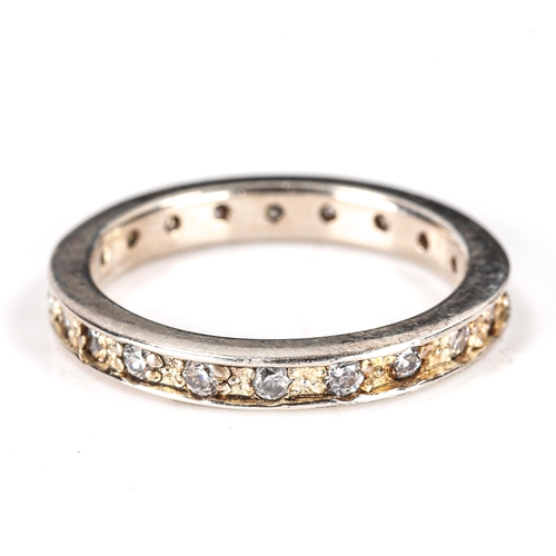 373 - A modern 18ct gold diamond eternity ring, set with modern round brilliant-cut diamonds, total diamon... 