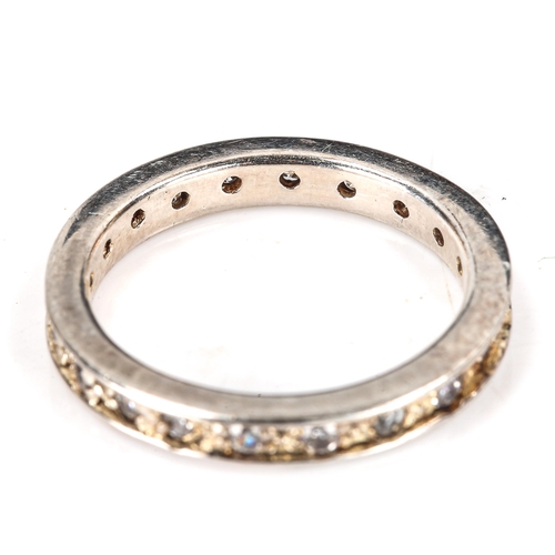 373 - A modern 18ct gold diamond eternity ring, set with modern round brilliant-cut diamonds, total diamon... 