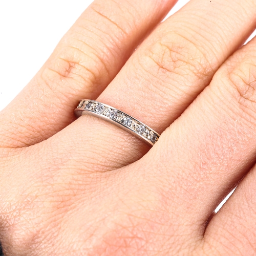 373 - A modern 18ct gold diamond eternity ring, set with modern round brilliant-cut diamonds, total diamon... 