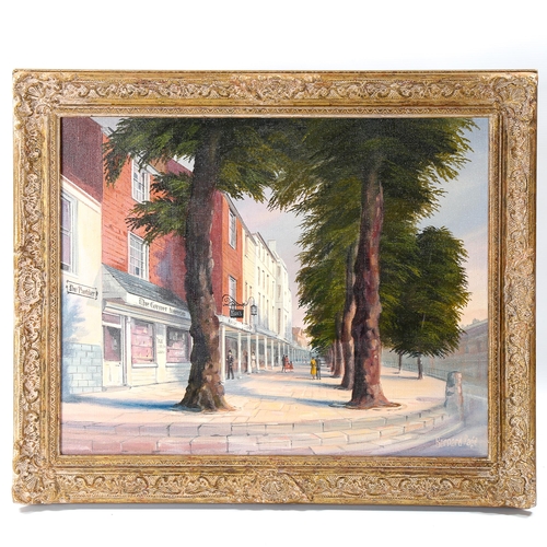 1516 - Bernard Page (1927 - 1988), oil on canvas, The Pantiles Tunbridge Wells, signed, 40cm x 50cm, framed