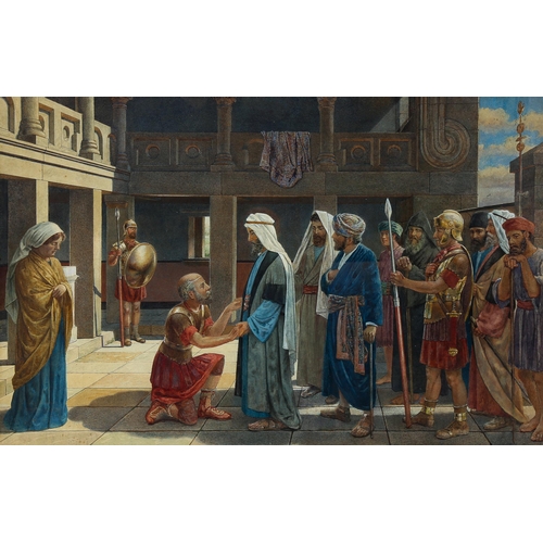 1546 - Thomas Charles Barfield (born 1858), watercolour, biblical scene, signed and dated 1917, 40cm x 60cm... 