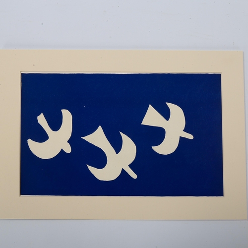 1555 - Georges Braque (1882-1963), colour lithograph on Arches paper, Oiseaux (from Carnets Intimes), 33.5c... 