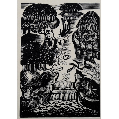 1556 - Paul Nash (1889-1946), limited edition wood engraving on paper, Paradise, 1928, 13.6cm x 9.3cm, with... 