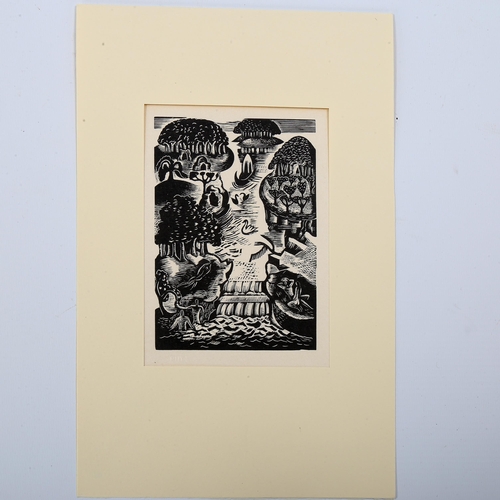 1556 - Paul Nash (1889-1946), limited edition wood engraving on paper, Paradise, 1928, 13.6cm x 9.3cm, with... 