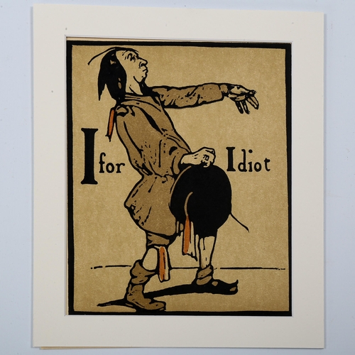 1560 - William Nicholson (1872-1949), lithograph in colours on paper, I is for Idiot from An Alphabet, 1898... 