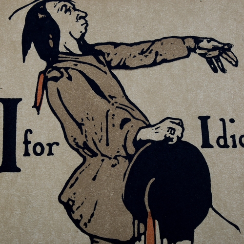 1560 - William Nicholson (1872-1949), lithograph in colours on paper, I is for Idiot from An Alphabet, 1898... 