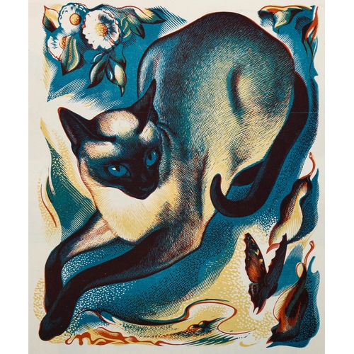 1562 - Agnes Miller-Parker (1895-1980), wood engraving in colour on paper, Siamese Cat (1939), 10.5cm x 13c... 