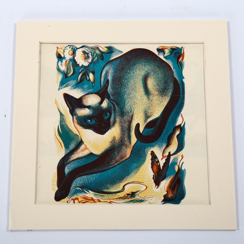 1562 - Agnes Miller-Parker (1895-1980), wood engraving in colour on paper, Siamese Cat (1939), 10.5cm x 13c... 