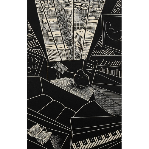 1566 - Wharton Esherick (1887-1970), limited edition wood engraving on handmade paper, Of a Great City, 17.... 