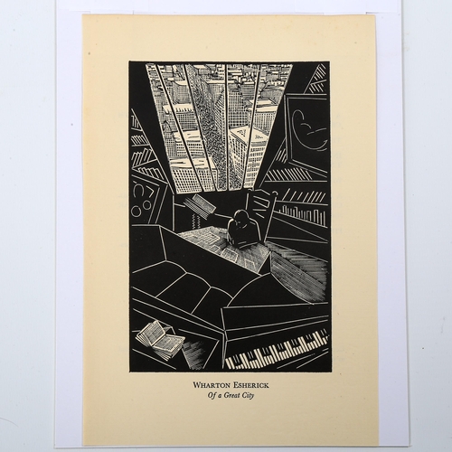 1566 - Wharton Esherick (1887-1970), limited edition wood engraving on handmade paper, Of a Great City, 17.... 