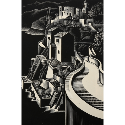 1569 - Alison Mackenzie (1907-1982), wood engraving on paper, The Road to Sorrento, 22.5cm x 15.4cm, printe... 