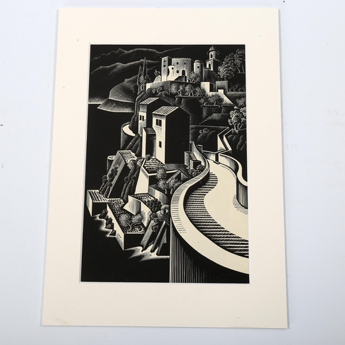 1569 - Alison Mackenzie (1907-1982), wood engraving on paper, The Road to Sorrento, 22.5cm x 15.4cm, printe... 