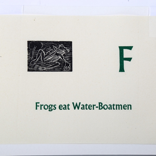 1573 - Enid Marx (1902-1998), limited edition wood engraving on paper, Frogs eat Water-Boatmen, from An ABC... 