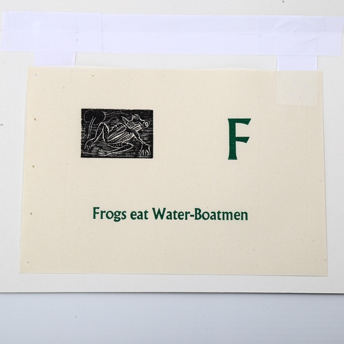 1573 - Enid Marx (1902-1998), limited edition wood engraving on paper, Frogs eat Water-Boatmen, from An ABC... 