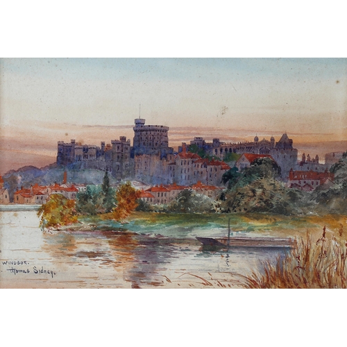 1580 - Thomas Sidney, watercolour, Windsor Castle, signed, 17cm x 24cm, framed