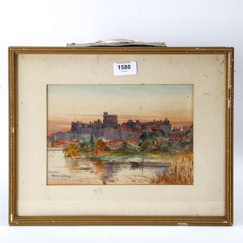 1580 - Thomas Sidney, watercolour, Windsor Castle, signed, 17cm x 24cm, framed