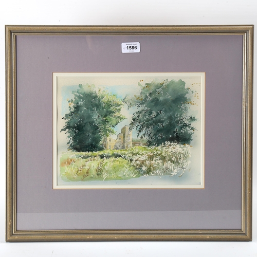 1586 - Margaret Greene ARCA, 2 watercolours, rural scenes, largest 23cm x 30cm, framed