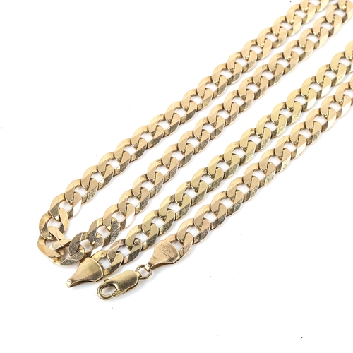 456 - A 9ct gold flat curb link chain necklace, length 62cm, 39.6g