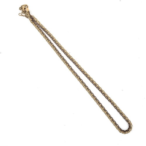 460 - A 9ct gold double cable link chain necklace, length 38cm, 10.7g