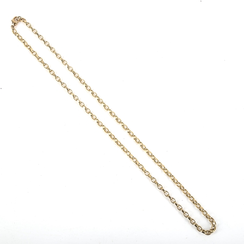 463 - A 9ct gold cable link chain necklace, length 48cm, 17.9g