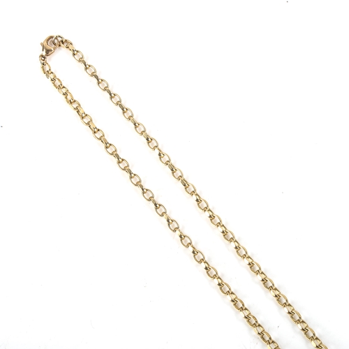 463 - A 9ct gold cable link chain necklace, length 48cm, 17.9g